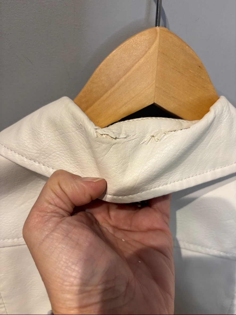 Vero Moda Vegan Leather White Moto Jacket - Picture 7 of 7
